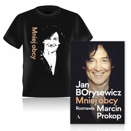 Pakiet: książka "Jan Borysewicz. Mniej obcy" + Koszulka "Mniej obcy". Rozmiar XL